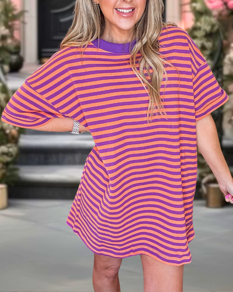 Orange/Purple Striped Dress
