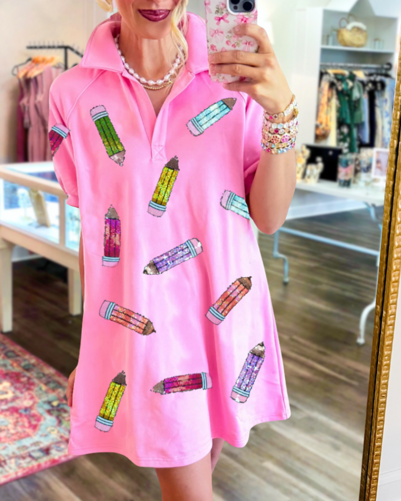 Colorful Pencil Sequin Dress