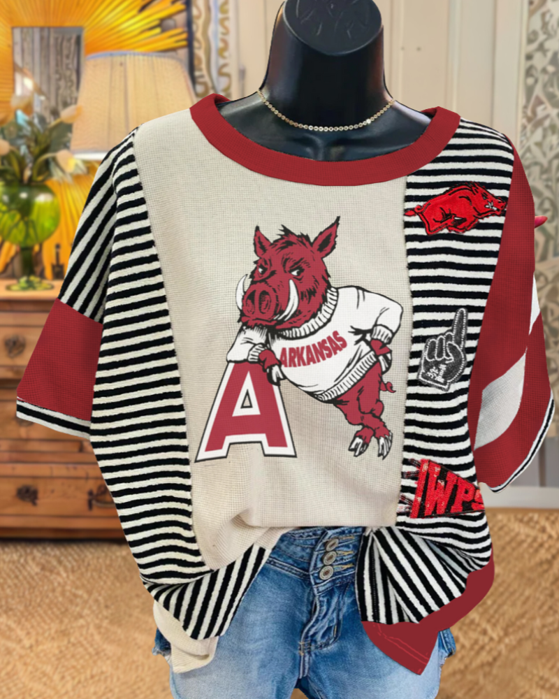 Sequin UARK Razorbacks Tee