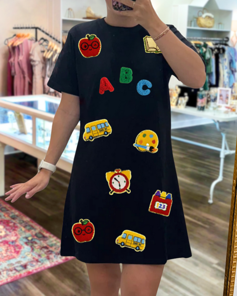 Casual School Pattern Sequin Dress