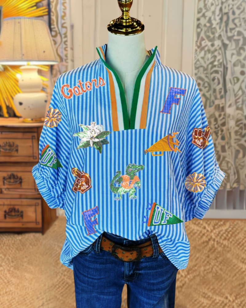 UF Gators Sequin Stripe Top