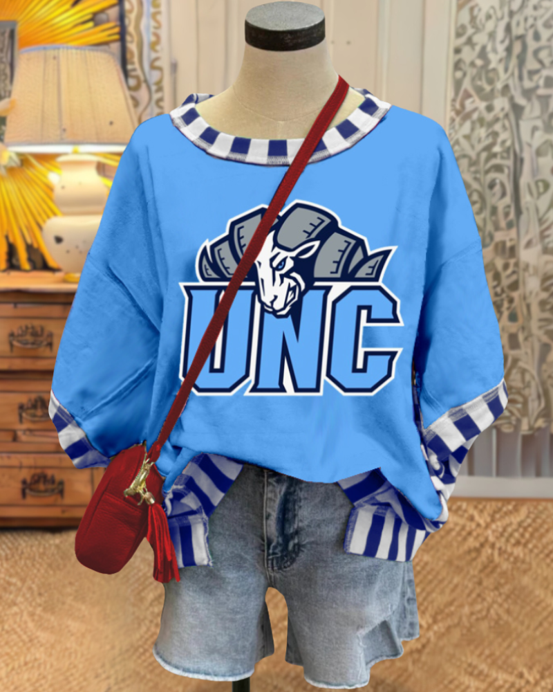 UNC Rameses Stripe Trim T-Shirt