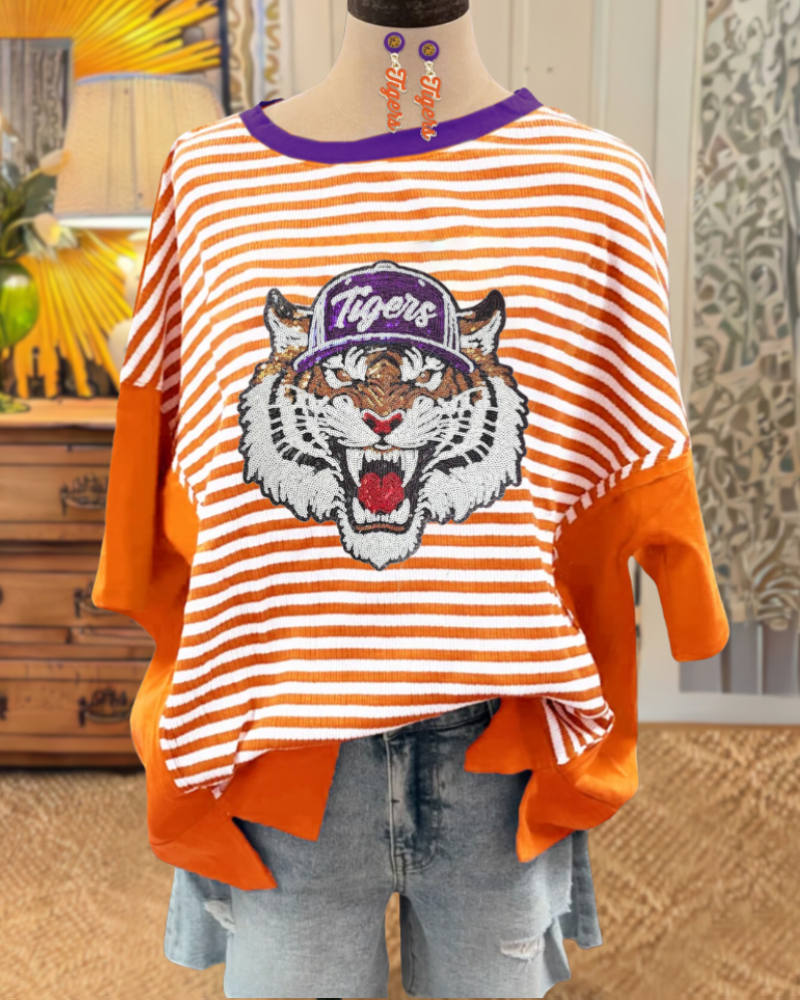 Sequin Clemson Tigers Top