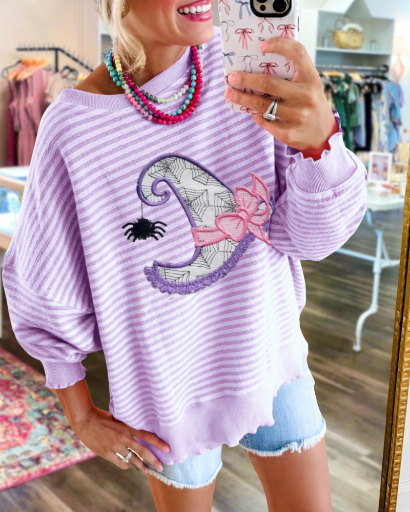 Spider Hat Embroidered Sweatshirt