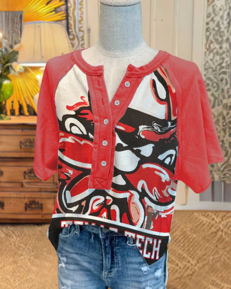 Texas Tech Graphic Print Top