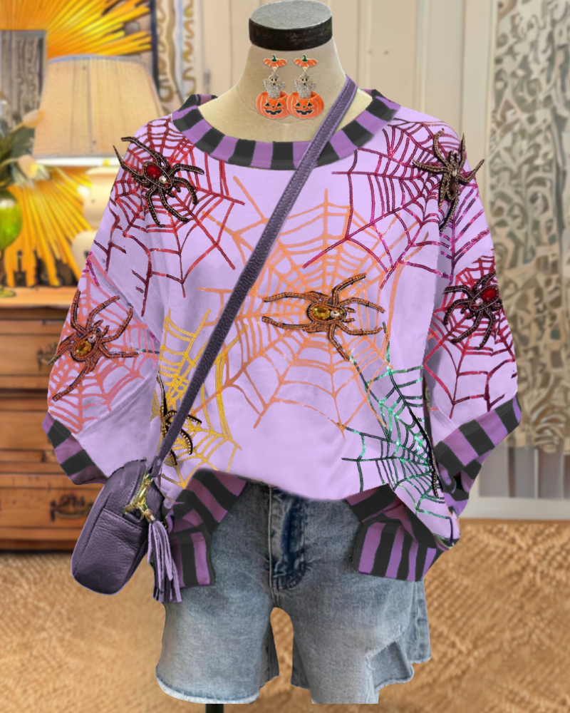 Sequin Spider Web Top