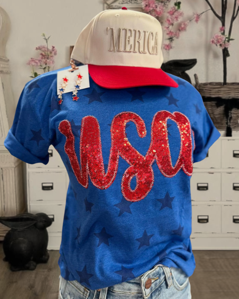 USA Sequins Star Tee