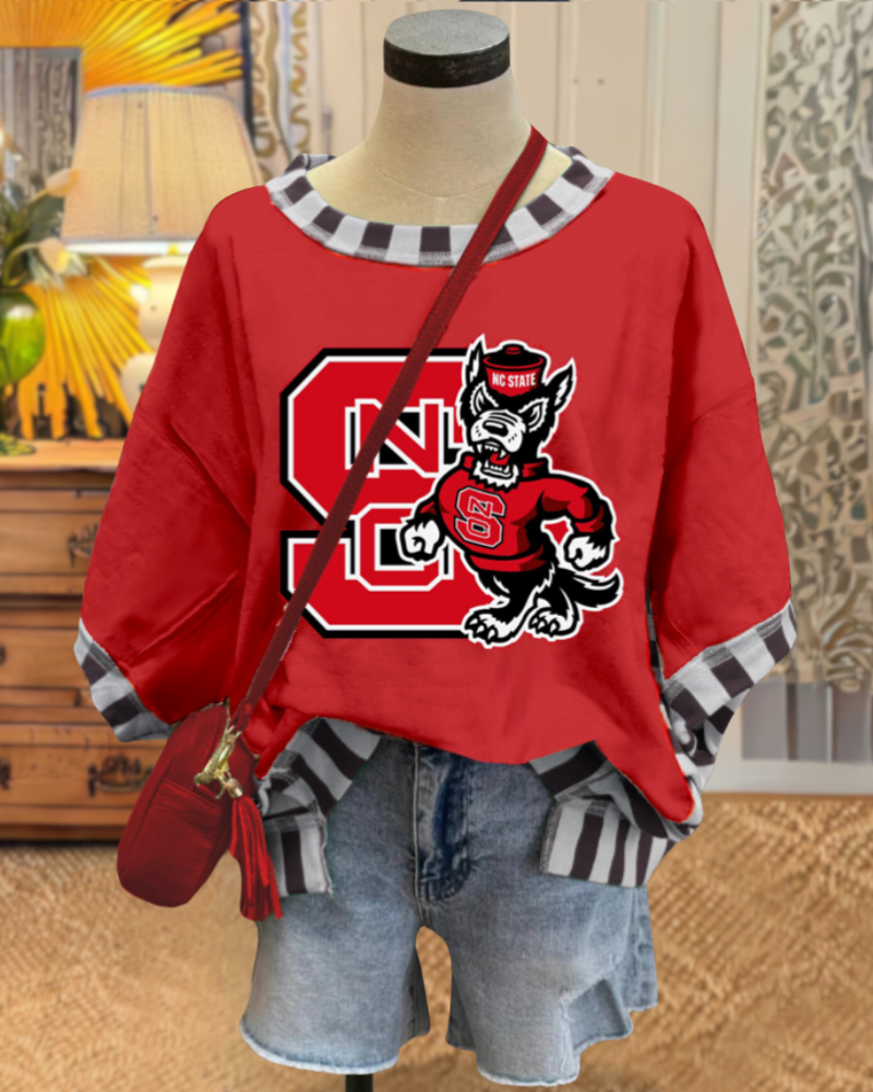 NC State Striped Trim T-shirt
