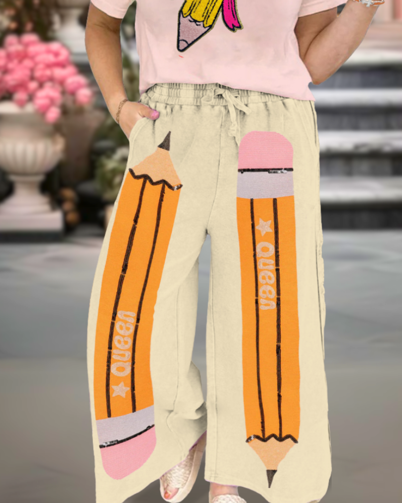 Oversized Pencil Wide-Leg Trousers
