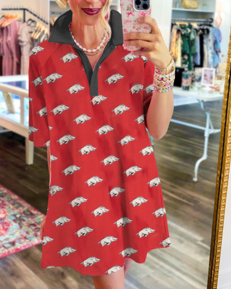 Razorback Contrast Trim Dress