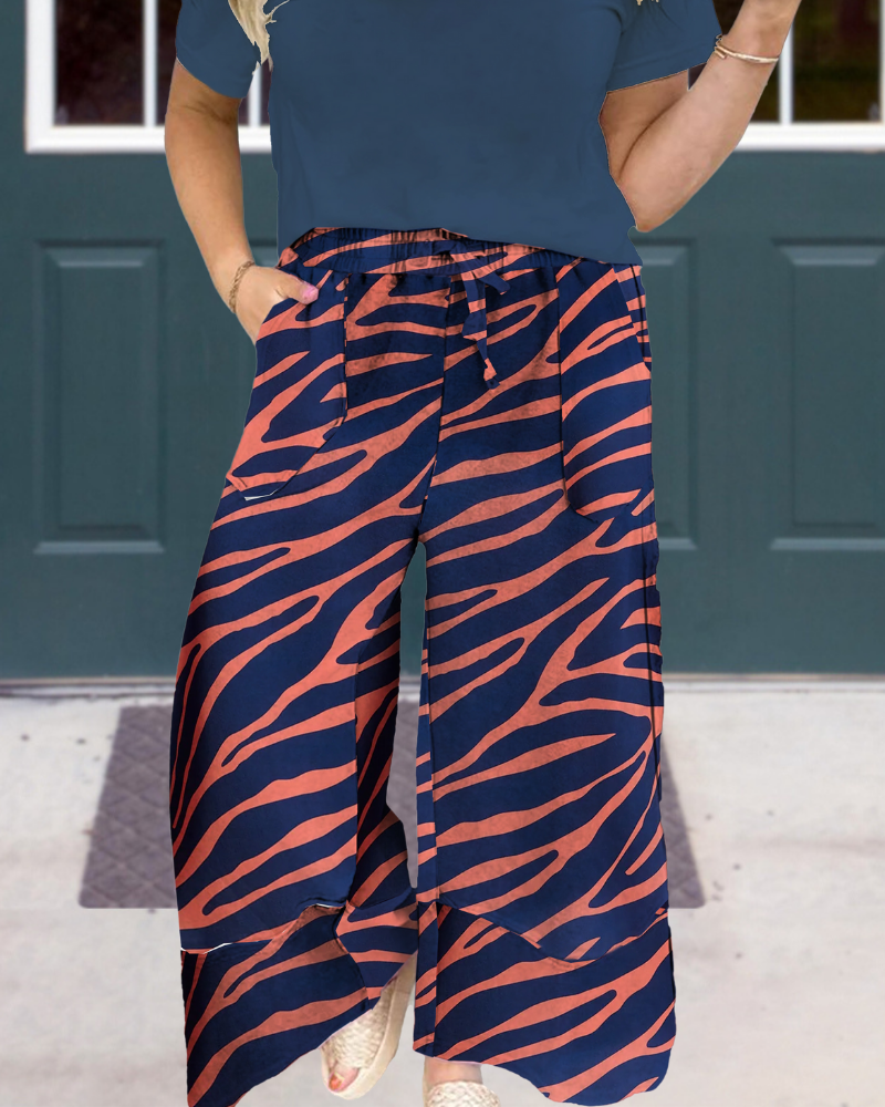 Playful Tiger Print Pants