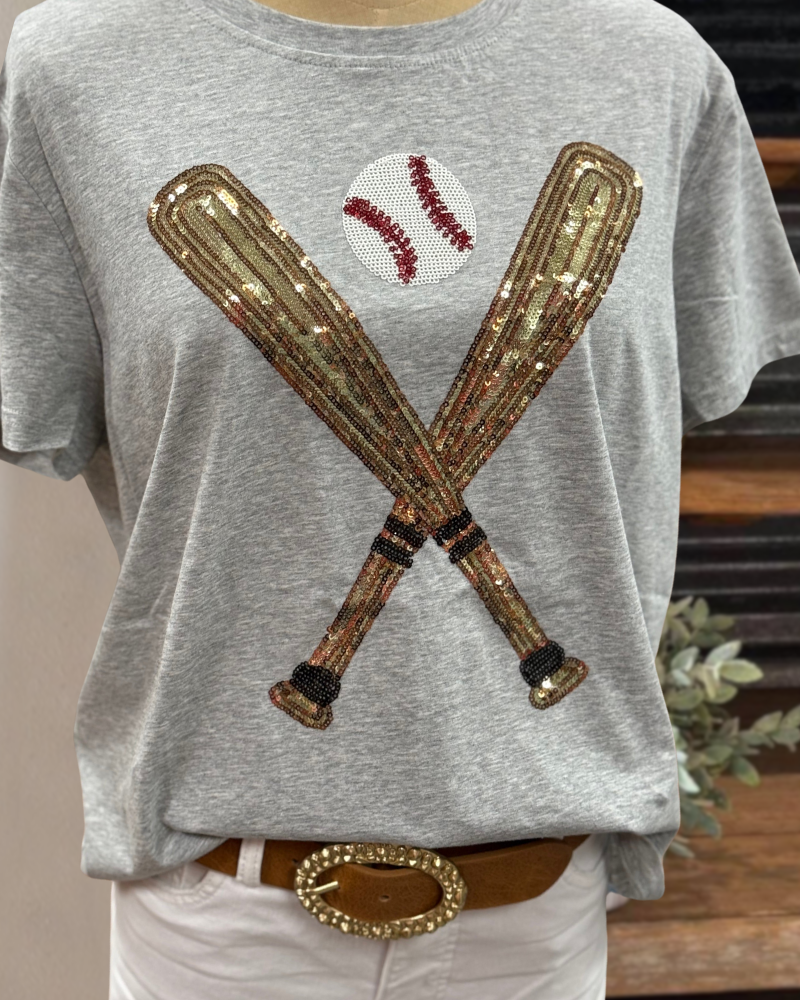 Baseball Sequin Cotton Tee