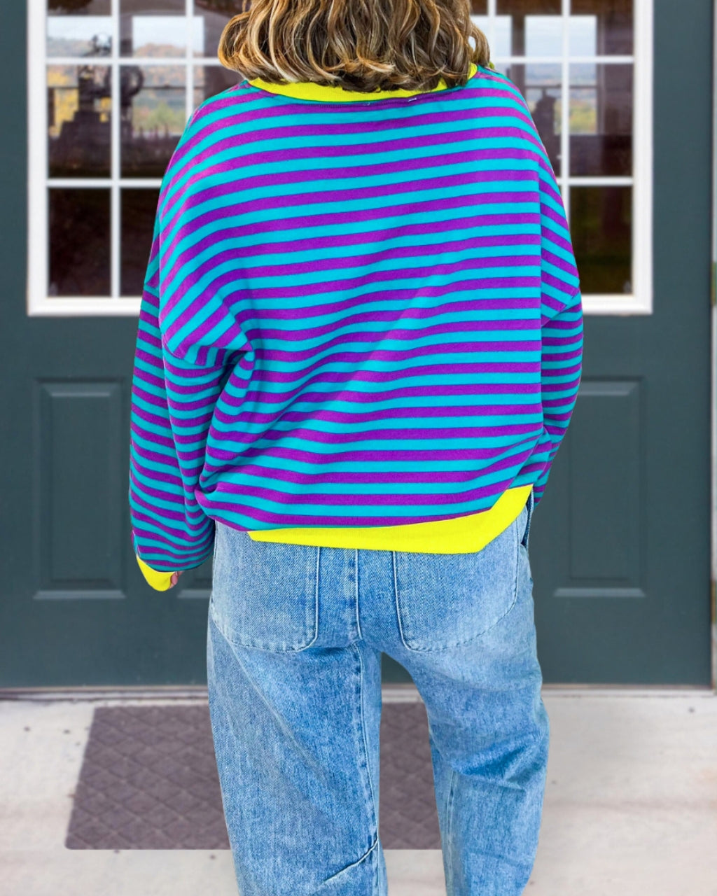 Cara Colorblock Striped Pullover