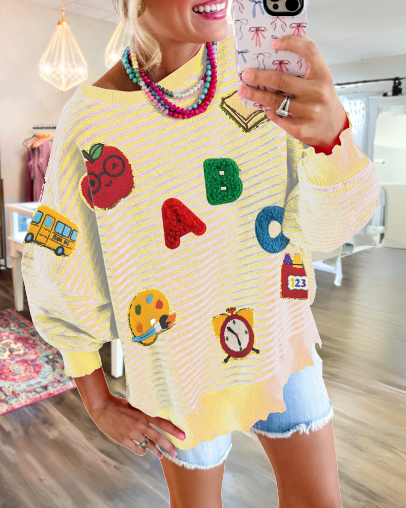 School Sequin Stripe Sweatshirt