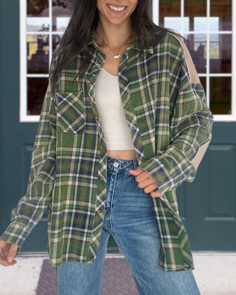 Casual Woolen Plaid Shirt