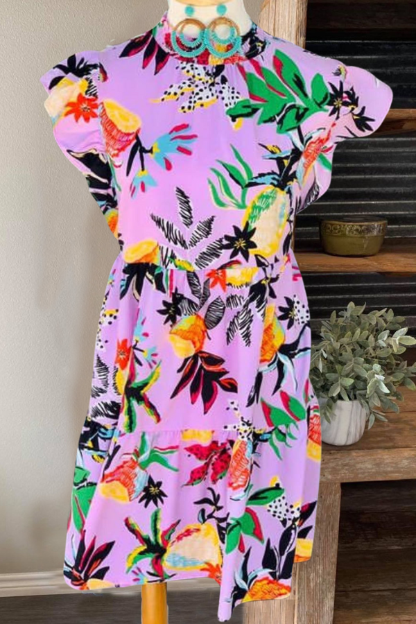 Lavender Tropical Dress