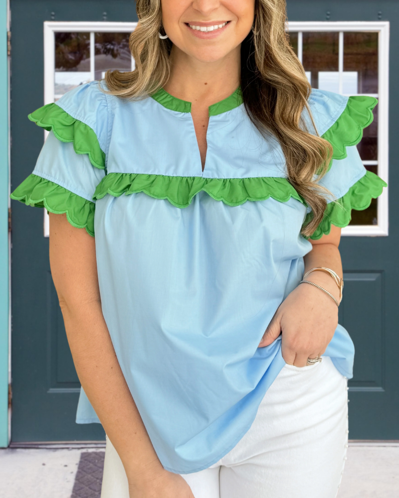 Playful Ruffled Detail Top