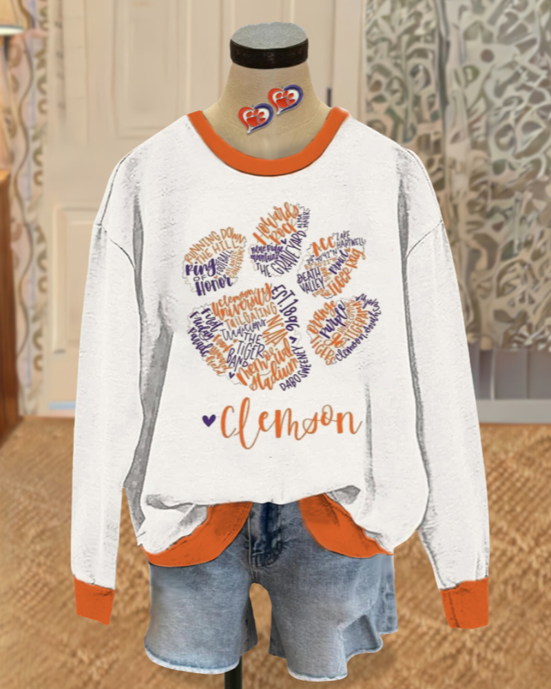 Playful Clemson Tigers Graphic Sweatshirt