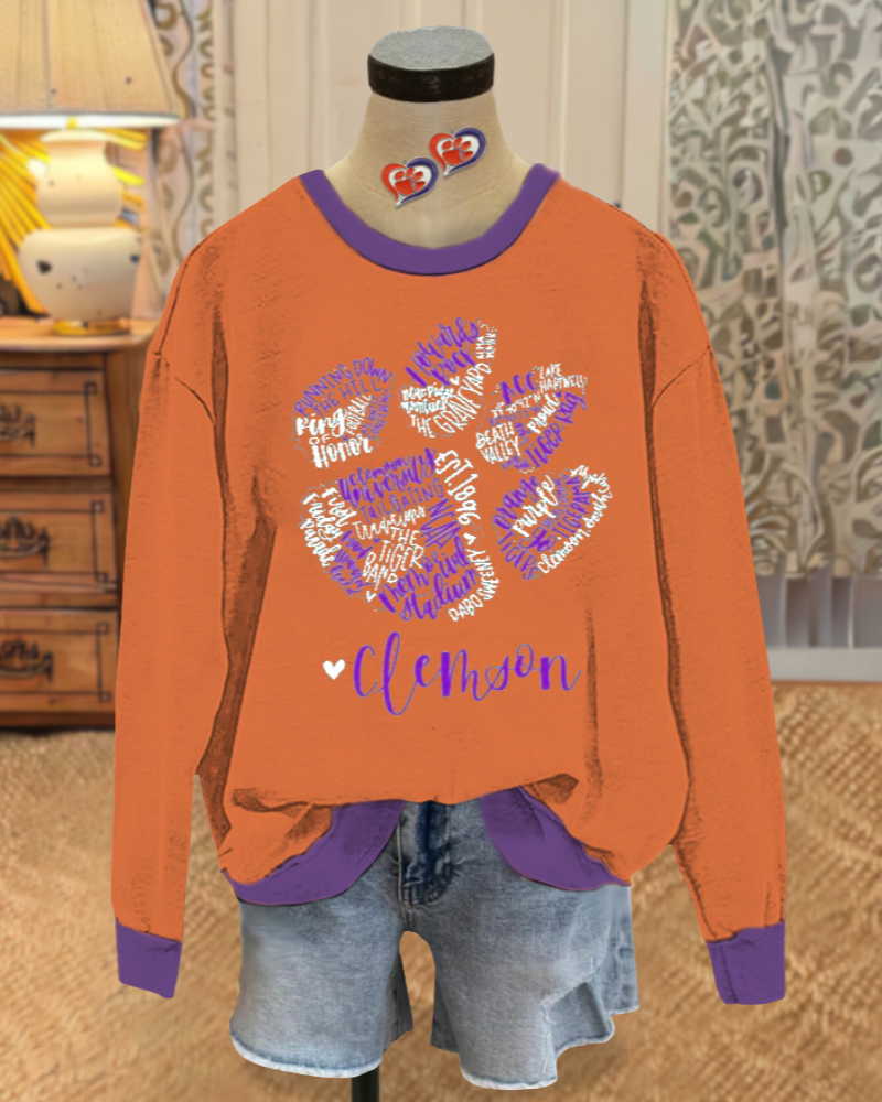 Playful Clemson Tigers Graphic Sweatshirt