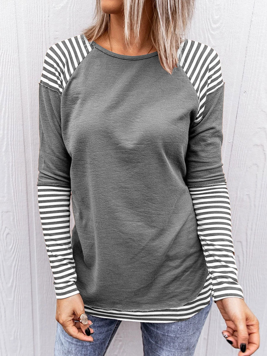 Striped long-sleeved sweater