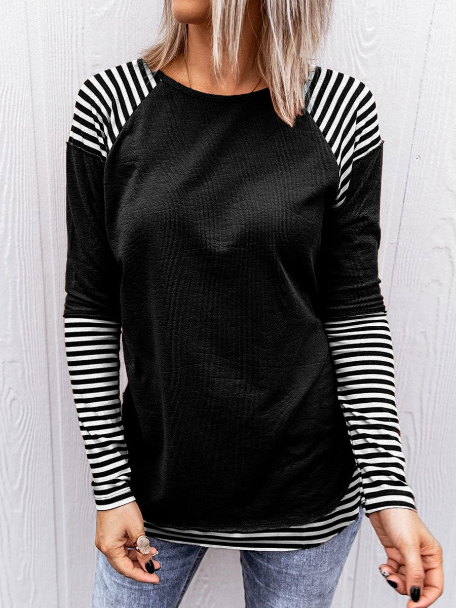 Striped long-sleeved sweater