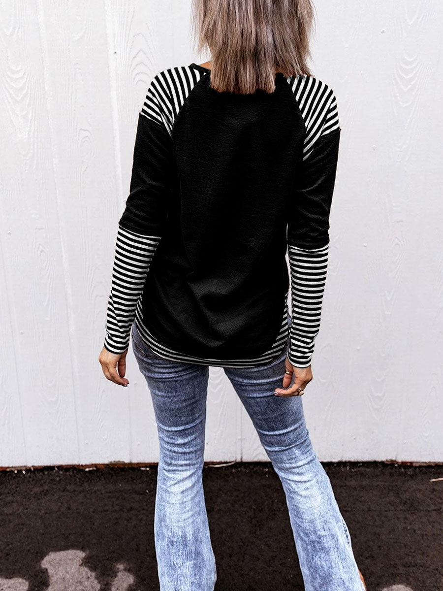 Striped long-sleeved sweater