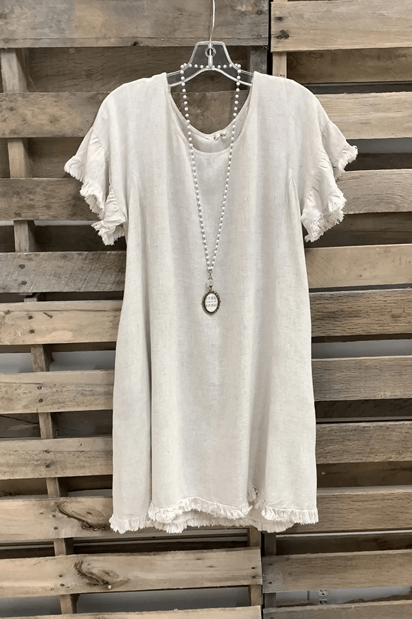 Linen Basic Raw Edge Dress